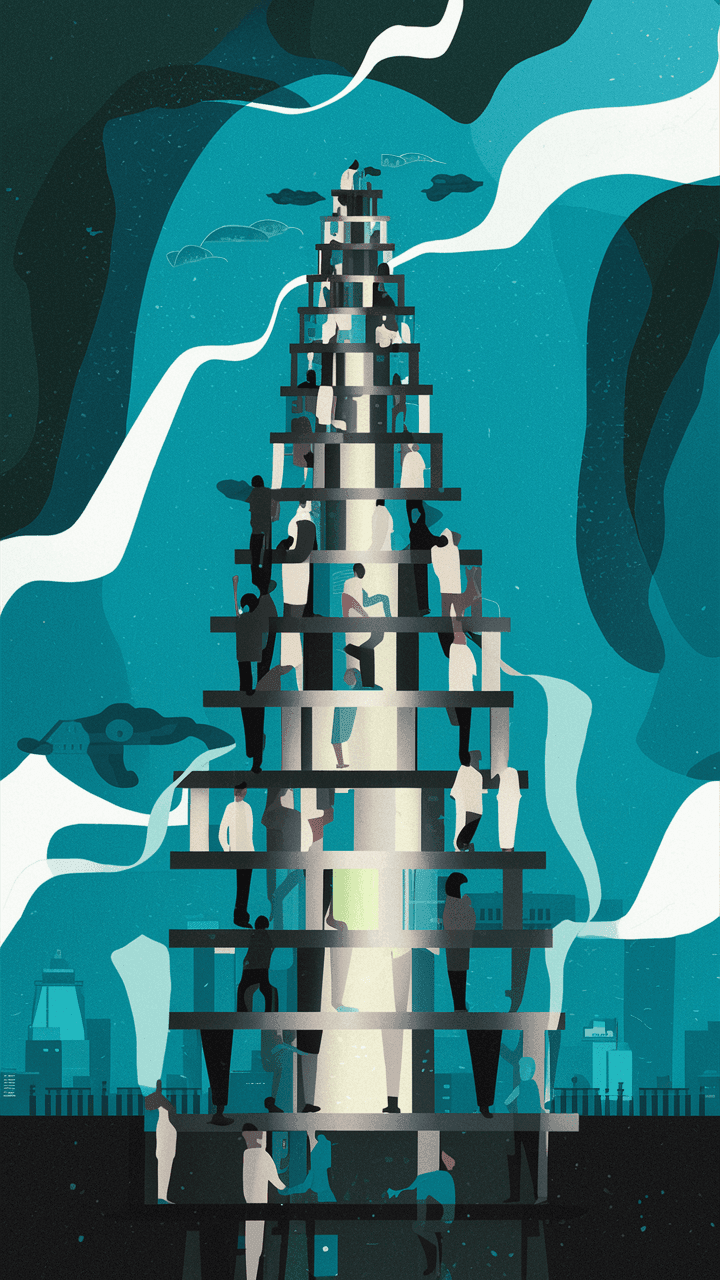 Tower with people